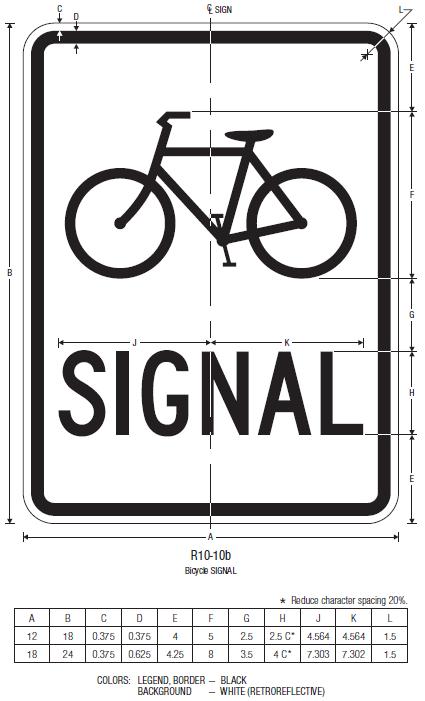 471 BICYCLE SIGNAL Sign Issued by FHWA 472 473 474 475 See following page for alternate