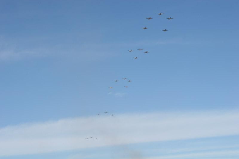 Twenty P-51s P in formation.
