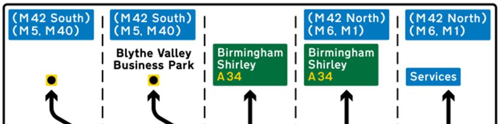 The suggested layout of the sign is shown on Figure 3.9. Figure 3.9: Traffic Sign L3S3 5.39 The resultant sign is very large.