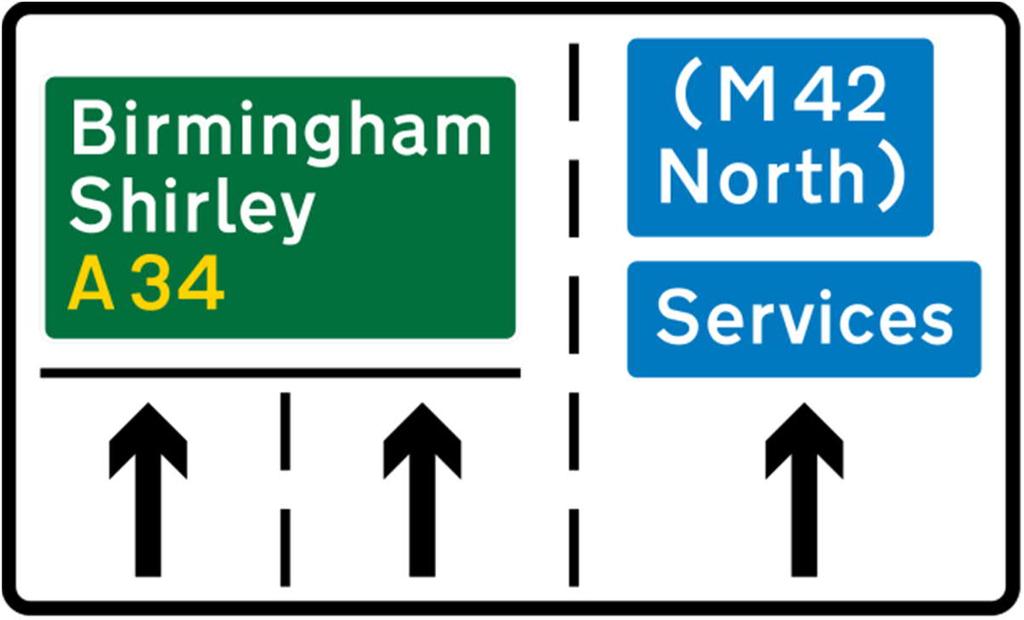 Lanes 3, 4 and 5 are separated from lanes 1 and 2 by an elongated traffic island. 5.42 Photo 3.4 shows the signage on the A3400 in the immediate vicinity of the circulatory carriageway. Photo 3.4 A3400 Approach to Circulatory Carriageway 5.