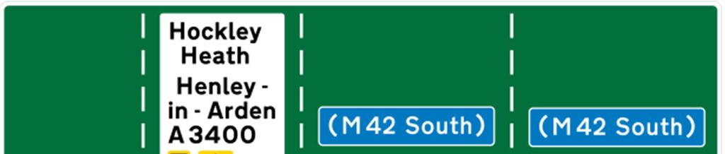 Traffic for the M42 South is directed to lanes 2 and 3 while traffic for BVP is directed to lane 3. The existing sign is shown in Photo 3.6. 5.