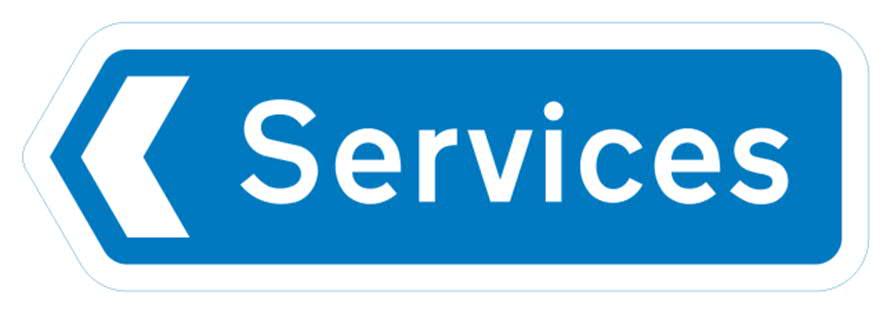 Traffic Survey Specification 5.55 A Services direction sign is proposed, to be located on the traffic island at the junction with the M42 northbound on-slip (Figure 3.14).