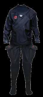 D r y s u i t s & U N D E R G A R M E N T S The Liberator drysuit is a fully self-donning front entry drysuit constructed from a trilaminate ripstop nylon that is durable yet lightweight and flexible.