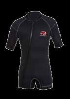 One piece jumpsuit design Cruiser suit is available in 3mm, 5mm and 7mm options Higher stretch neoprene in the extremities allows for greater flexibility Heavy-duty roughskin kneepads Constructed in