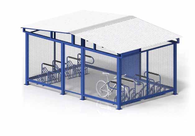 Product Range > Multiple Rack Cages General Product R a n g e MHBC01 Horizontal Single Designed for horizontal bicycle storage catering for 16 bicycles Metal cladding on roof General 4 Bicycle Facts
