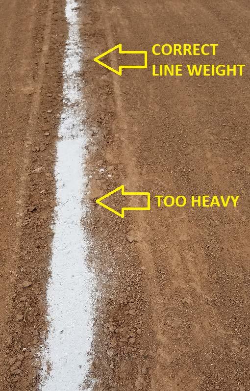 Use line marker chalk on grass baselines or outfield foul lines. Line marker chalk is meant to be used on dirt areas only.