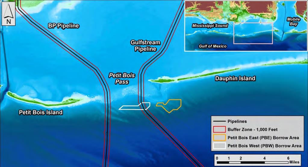 1.0 INTRODUCTION A computer modeling analysis was completed to estimate potential seafloor erosion impacts to the Gulfstream pipeline from dredging at the proposed Petit Bois East and West (PBE and