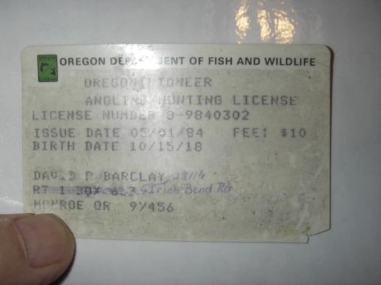 It lists a fee ($10) which was apparently the cost of a combined pioneer hunting and pioneer fishing license plus additional privileges. It should be noted that it has NO expiration date.