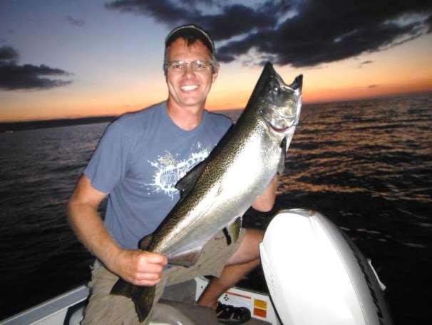 Photo 10. Male chinook salmon captured trolling off the mouth of the Nottawasaga River in Georgian Bay.