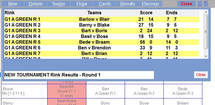 After the round is all completed use Results and then Check Results to do a call back Sort the cards