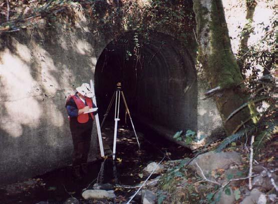 71 Site #60: Saunders Creek; Mattole Road Priority Ranking = #16 Location: County Map # 1E. T2S; R2W, Section 33 Culvert Type: Concrete arch with flat bottom. Dimensions: 9.3 H x 8.0 W Length: 100.