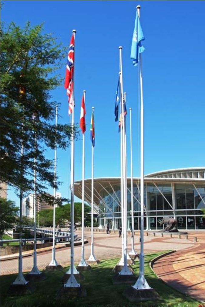 FLAG POLES Quantity: 27 Material: Fabric Space Rental Cost: Nil Notes: Applicable to: 3 poles reserved for ICC (Country flag,