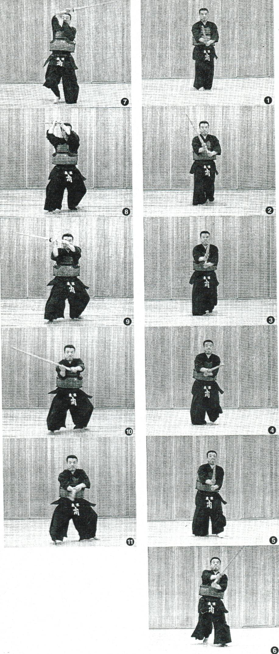 KENDO CLASSROOM ( 剣道教室 ) for Wining Kendo Waza Dō Page 3 of 7 Gyakudō ( 逆胴 ) Shikake Waza - Continued Tip 11 The pictures 2-4 on the right show as if you