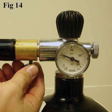 Once the desired pressure is reached close the main valve on the filling bottle or stop pumping.