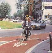 Cycle lanes, where they are provided along a route typically stop short of roundabouts. Large roundabouts with higher circulating speeds create difficulties for cyclists.