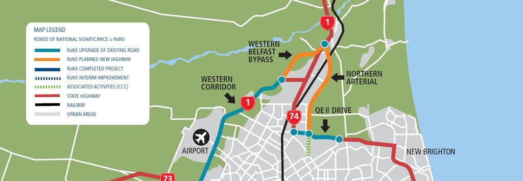 WBB- Transportation Assessment 2 1 Strategic Context The WBB will provide a new limited access connection between the Christchurch Northern Motorway at the northern end and extending approximately 5