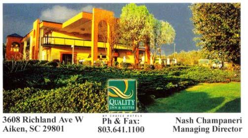 com 3608 Richland Avenue West Aiken, SC 29801 Phone: 803-641-1100 Fax: 803-641-0865 Nash Champaneri - Managing Director AMENITIES * One-room Suites w/ * Down & Out Rooms Available Microwaves &