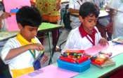 The topics given to the students were Class III: To draw and color the picture of a car and