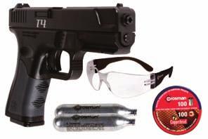 95 Iceman pistol series Gun only or kit, w/safety glasses, steel BBs & pellets. Accessory rail, DA/SA.