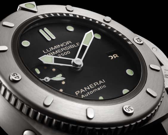 LUMINOR SUBMERSIBLE 1950 2500m 3 DAYS AUTOMATIC TITANIO 47mm In its long history, Officine Panerai has often been involved with the world of the deep, creating watches capable of operating at extreme
