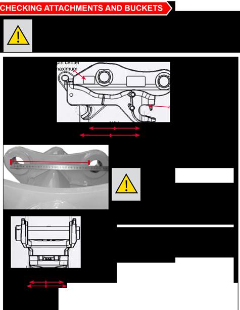 OPERATION AND ATTACHING WARNING: Check pin centres of Calibre Multi-Coupler for all customer s attachments centre pin-centre - B) Check