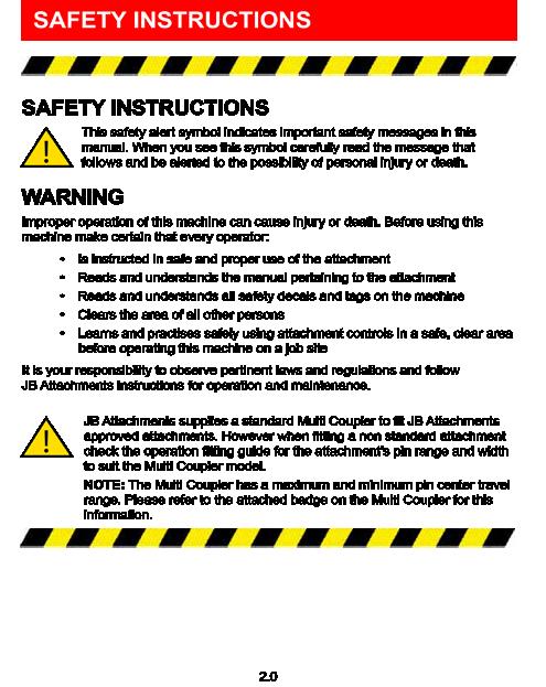 SAFETY INSTRUCTIONS SAFETY Incorrect It is your responsibility to observe pertinent laws and regulations and follow Calibre instructions