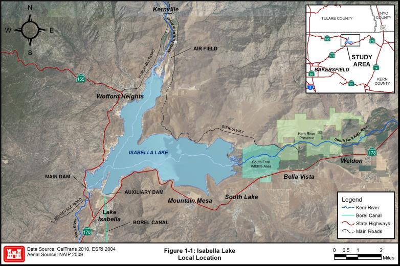 1. INTRODUCTION Isabella Lake Reservoir is located on the Kern River in Kern County, California (See Figure 1).