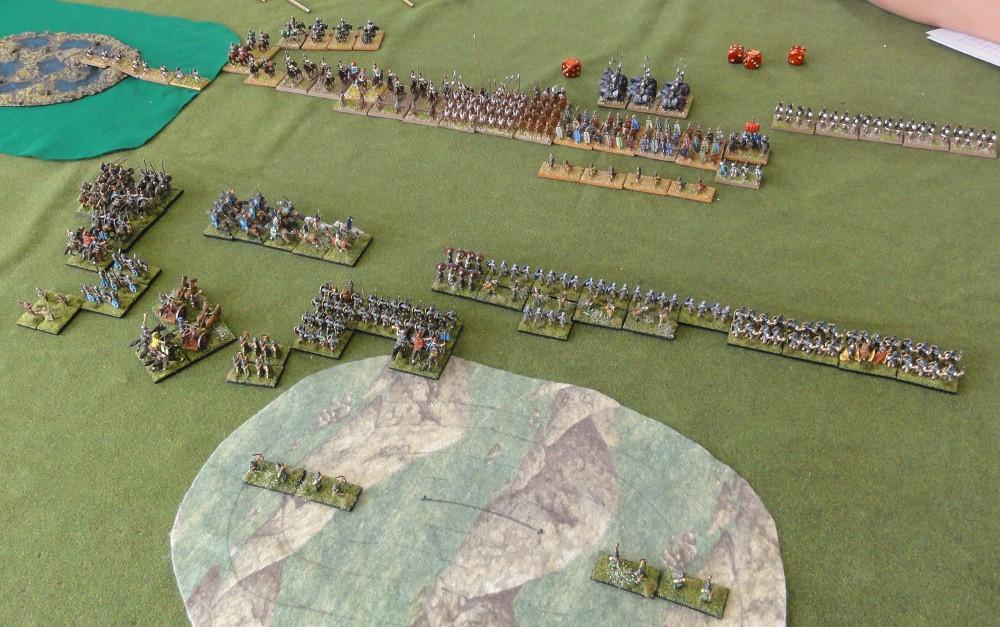 OK if you cannot lure him into attack, let's use the new deployment to attack myself. Everything seemed ok, apart from the part against the warband.