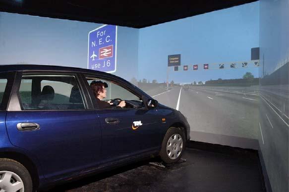 Figure 6 Participant in the driving simulator study Of all the assessment measures used to study behaviour within the simulated environments, there was found to be no practical or statistically