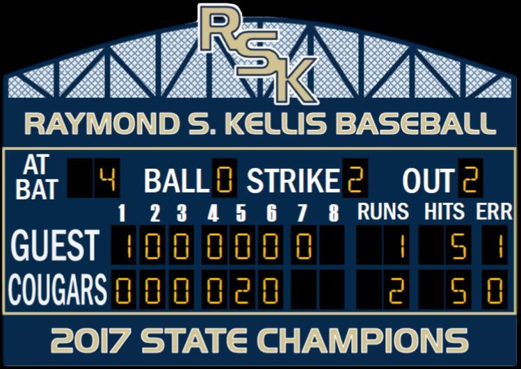 Kellis Baseball Sponsors Scoreboard Sponsor $30,000 -