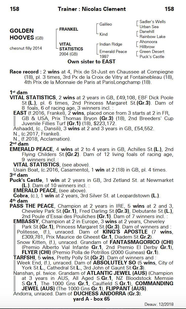 places Daughter of Frankel and own sister to a Gr.