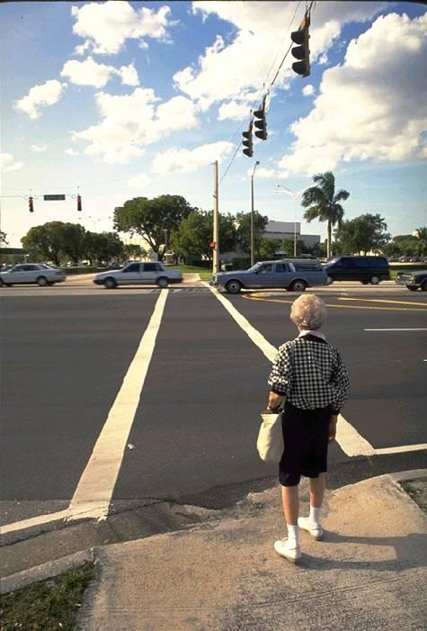 Older adults report inhospitable roads 40% say they do not have adequate sidewalks in their neighborhoods 47% say they cannot cross their main roads