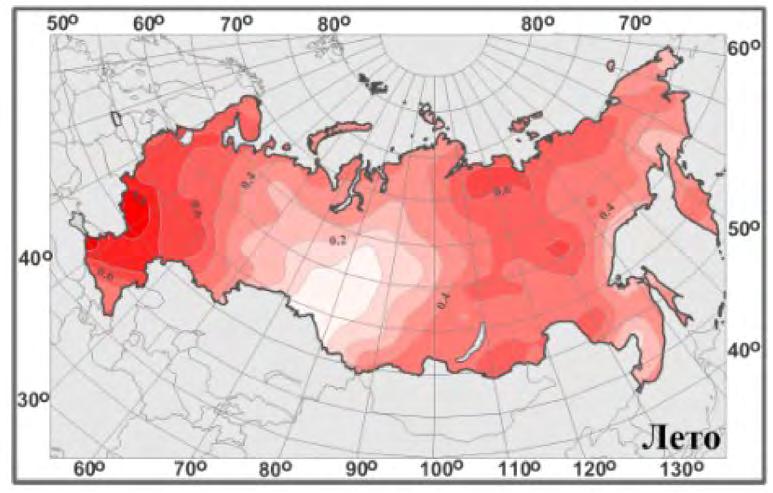 warming: in spring and autumn in the northern part of the Far-Eastern region;