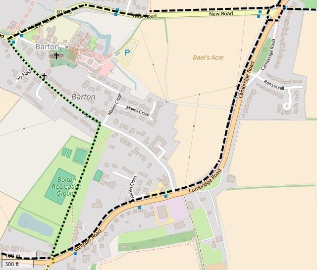 Barton Greenway Map 6 33. For route along New Road and through village centre see notes later. 34.