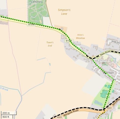 Barton Greenway Map 11 57. Designate road through village centre on New Road, as 20mph. 58.