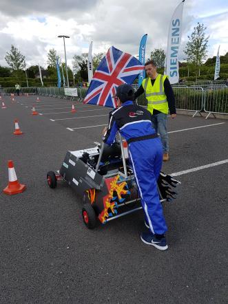 assemble a battery powered go kart which can then be raced at competitive