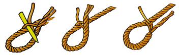 Eye Splice Unravel the end of the rope by about 120mm. Turn the rope to create the loop. Observe the lay of the rope.
