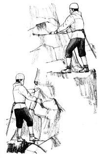 When climbing, you move one limb at a time, three points of contact should be maintained at all times.