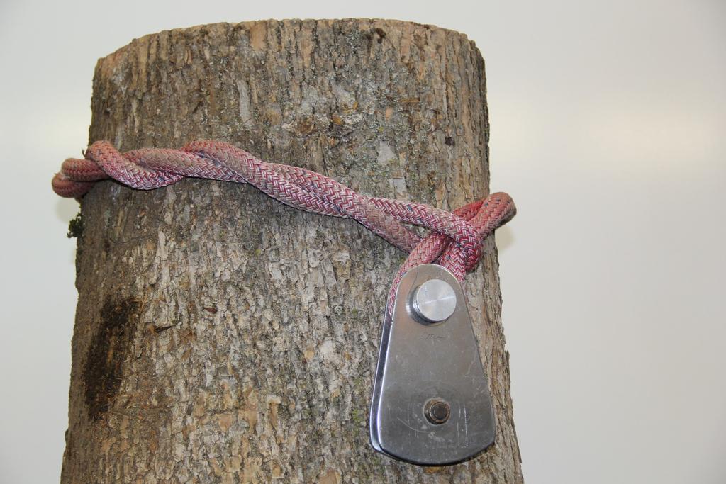 Timber hitch: used to secure hardware to a tree, especially on large trees when the rope sling in not long enough to tie a cow hitch (photo 1).