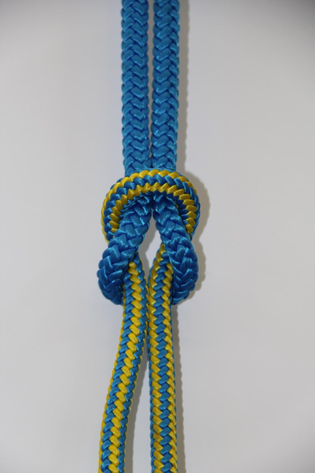 Square knot: often used to tie two ropes together, in non-critical situations (sending a rigging rope to a climber in the tree).