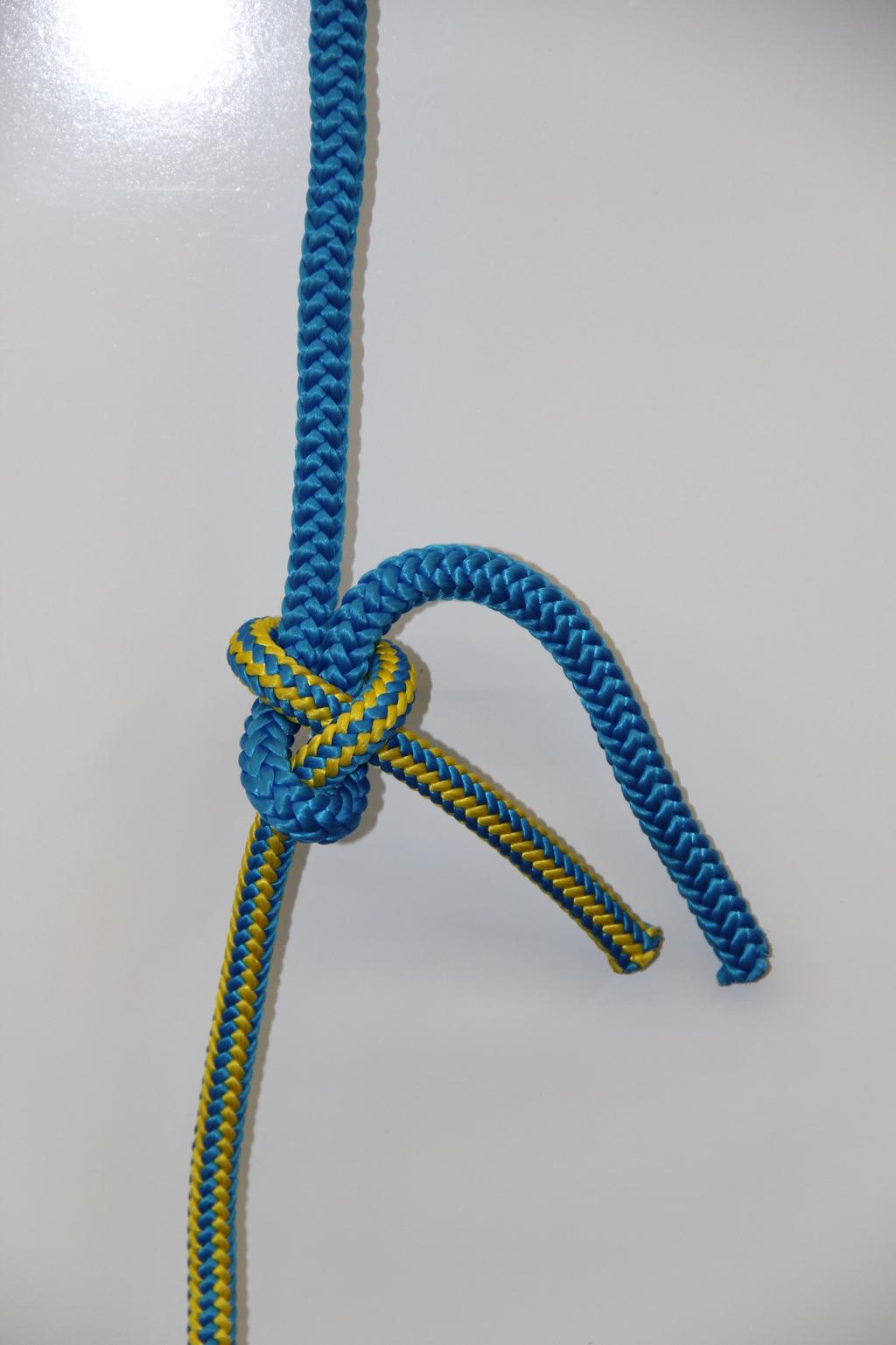 Sheet bend: often used to join two ropes together, in non-critical situations (sending a rigging rope to a climber in the tree).