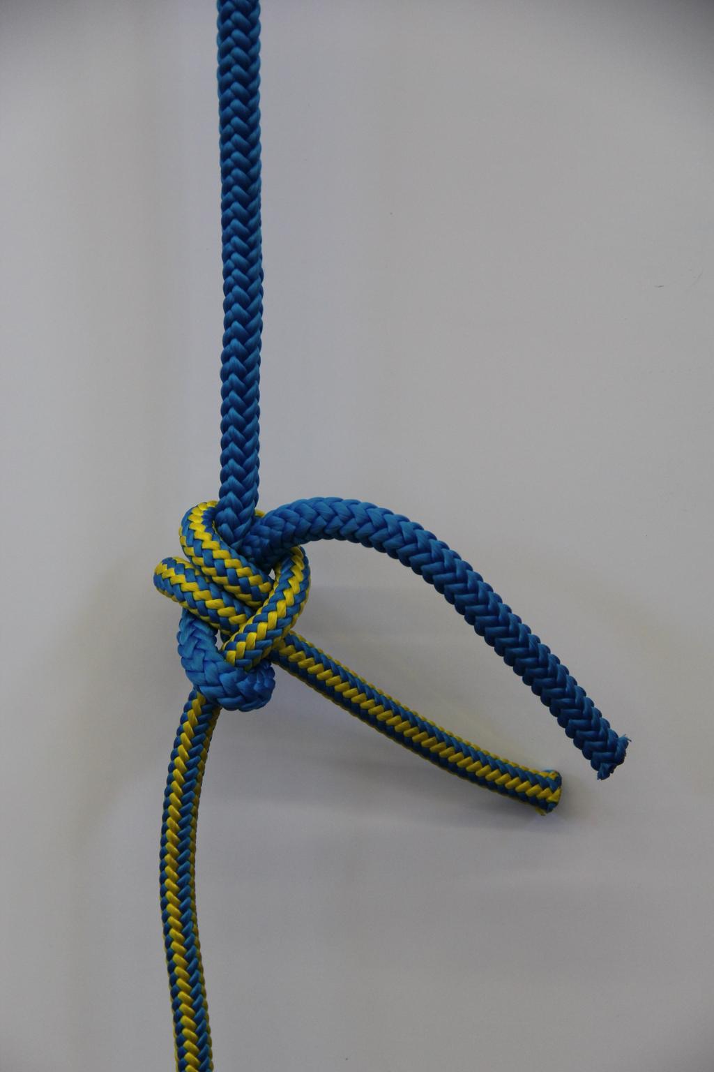 Double Sheet bend: often used to join two ropes together, in non-critical situations (sending a rigging rope to a climber in the tree).