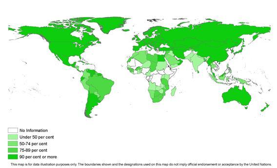 UN assessment of coverage by death registration (Dec 2014) Source: UN