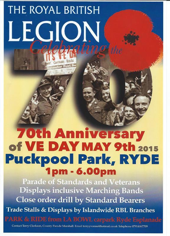 VE 70 Puckpool Park 9 th May 2015 1pm Earlier this year, as part of the preparations for our VE 70 event being held on 9 th May, design students at the Isle of Wight College were invited to