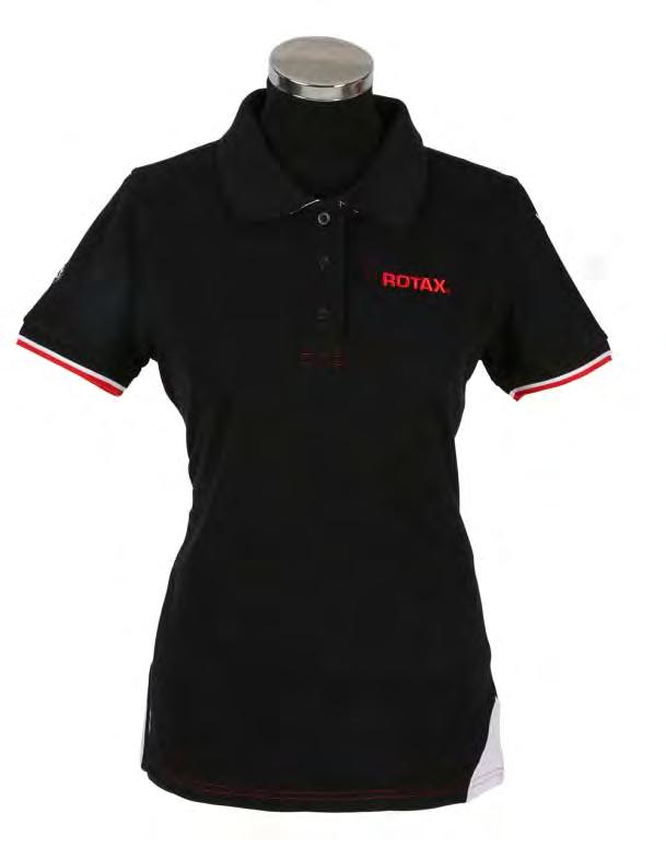 ROTAX TEAM POLOSHIRT MEN Colour: black, rib collar and cuffs 3 button panel, fishbone-tape, Rotax embroidery on front Material: 70 % cotton, 30 % polyester, 80 g/m² 583040 S 58304 M 583042 L 583043