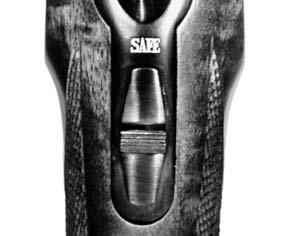 When the rifle is loaded, unless it is to be fired immediately, THE SAFETY SHOULD BE AT ITS EXTREME REARWARD POSITION with the word SAFE fully visible (on some older models the letter S appears).