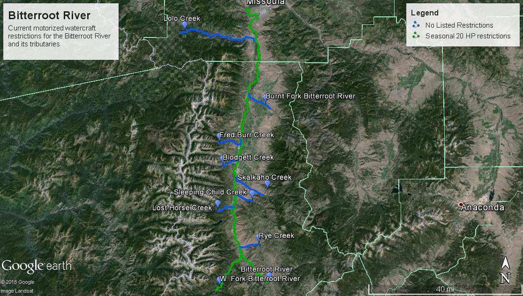 Upper Flathead River watershed: Motorized use in connection with Flathead Lake is common in both Flathead and Lake Counties.