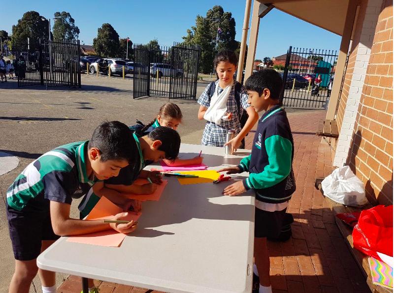 Walk to school team also conducted SLOGAN WRITING activity on all gates.