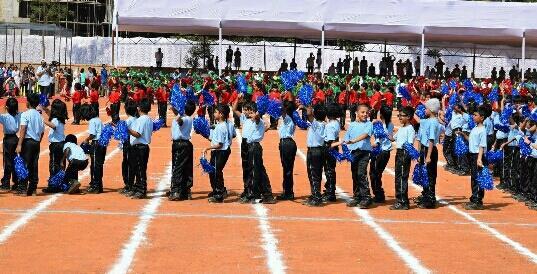 The inaugural event of the Sports meet was displayed by the Jazzy Stutters of Class I who marched around the ground