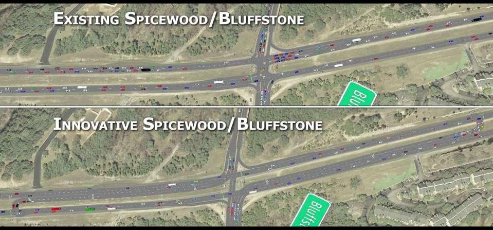 Median U-turn (MUT) Bluffstone/Spicewood